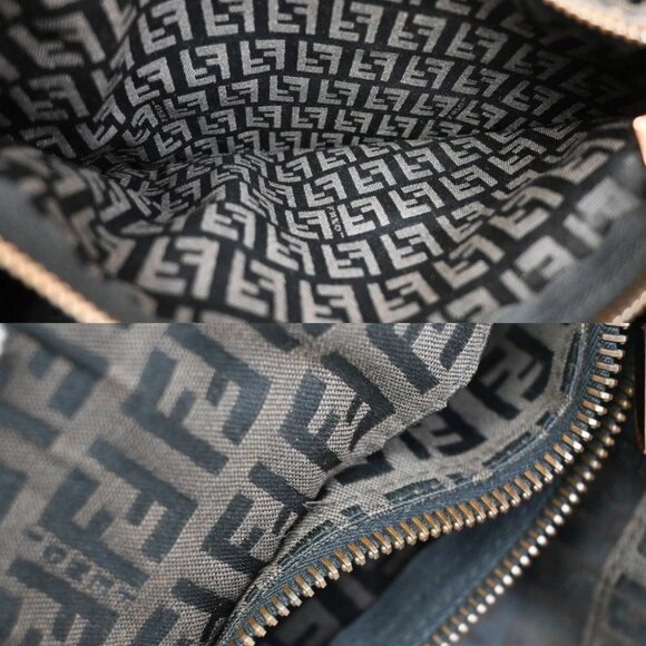 FENDI Logo Zucchino Hand Tote Bag Canvas Leather Brown Italy - Picture 14 of 14